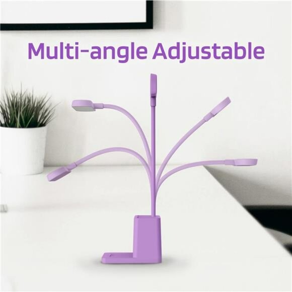 Purple rechargeable desk lamp LED cordless study table light for dorm room offic - Picture 6 of 7